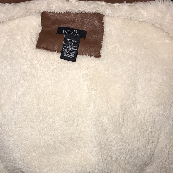 Rue 21 medium brown jacket with gold hardware and white interior 💕 - Picture 6 of 7